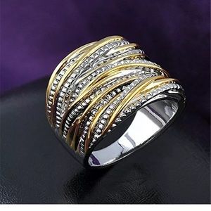 🎡 Two Tone Wide Boho inspired in . 925 & 1…